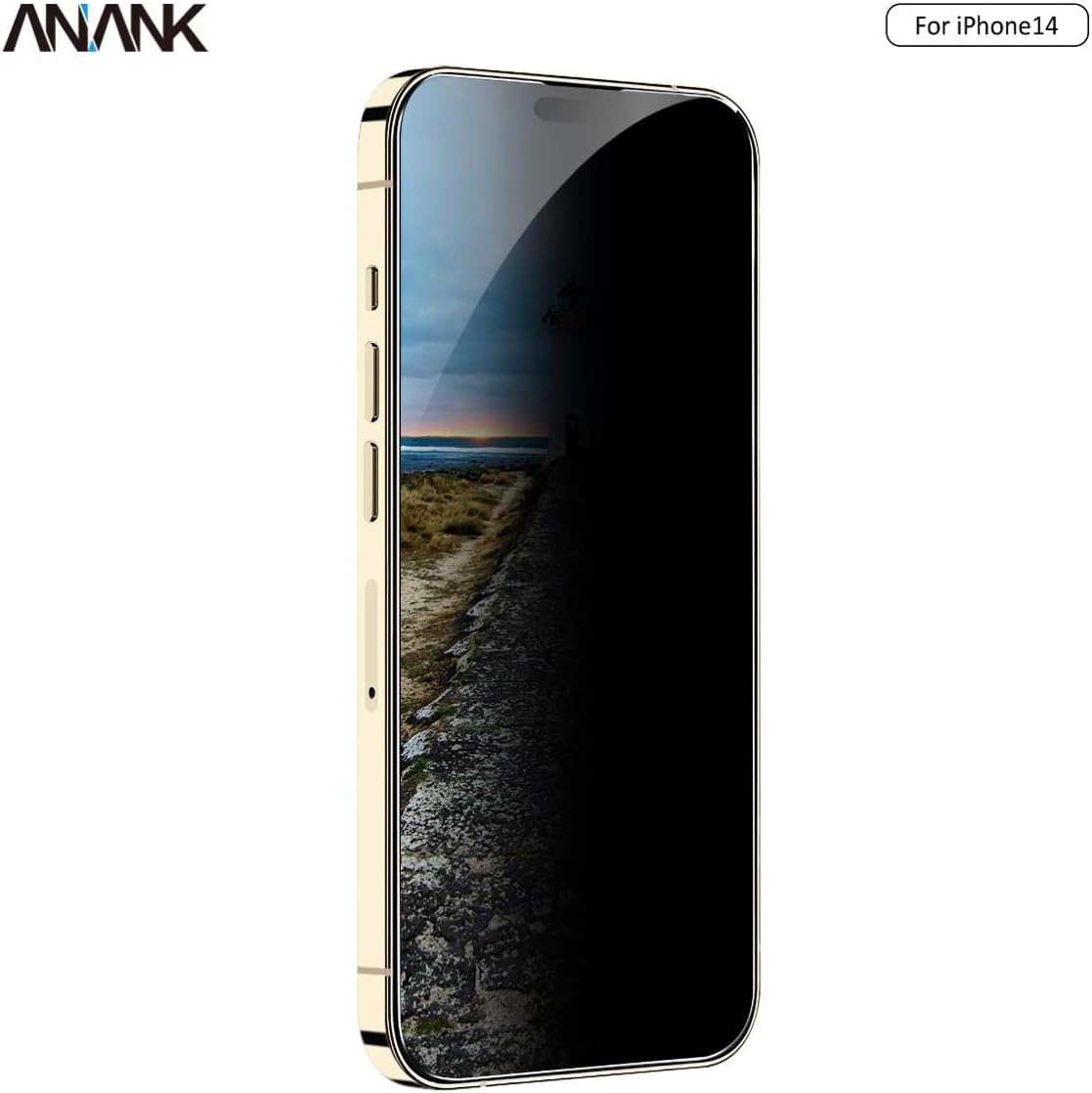 كڤر حماية شاشة 2.5D لهاتف iPhone 14 Pro Max مضاد للتجسس من Anank كڤر حماية شاشة 2.5D لهاتف iPhone 14 Pro Max مضاد للتجسس من Anank